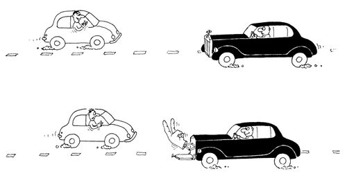 V sign, rude drivers