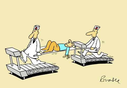 Emergency services on a tread mill
