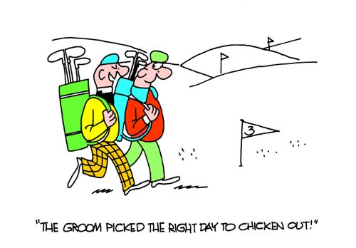 'The groom picked the right day to chicken out!'