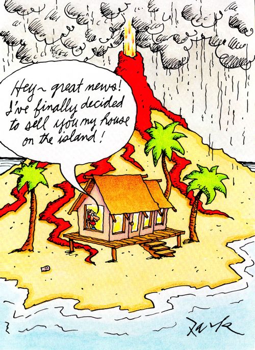'Hey - Great news! I've finally decided to sell you my house on the island!'