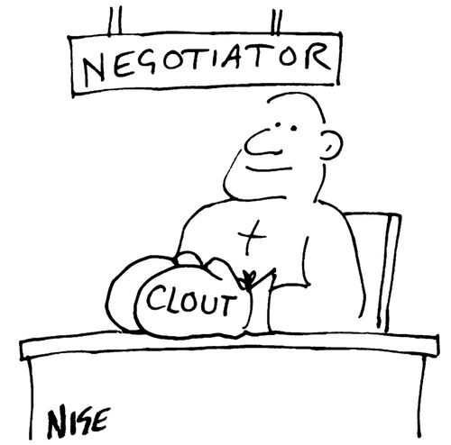 Negotiator is a boxer with clout.