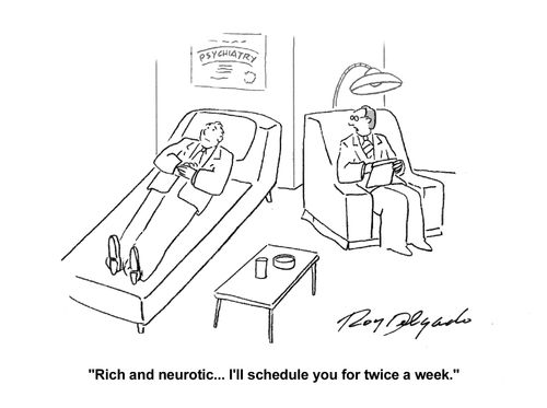 'Rich and neurotic...I'll schedule you for twice a week.'