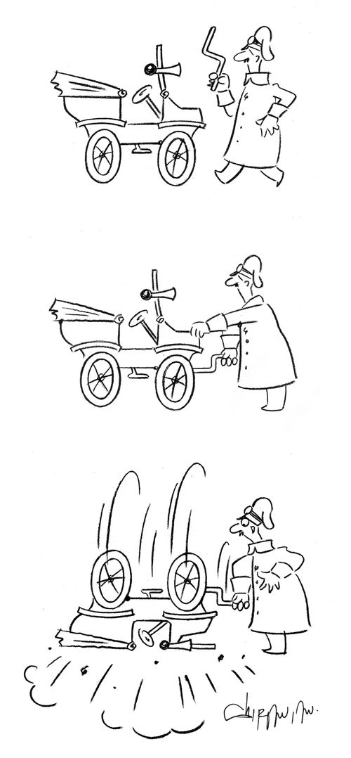 Old fashioned cars.