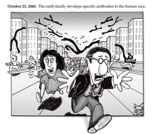 October 23, 2060. The earth finally develops specific antibodies to the human race.