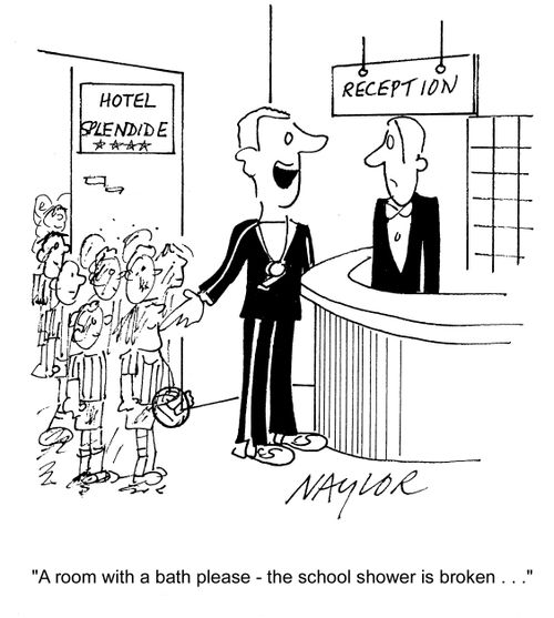 'A room with a bath please - the school shower is broken.'