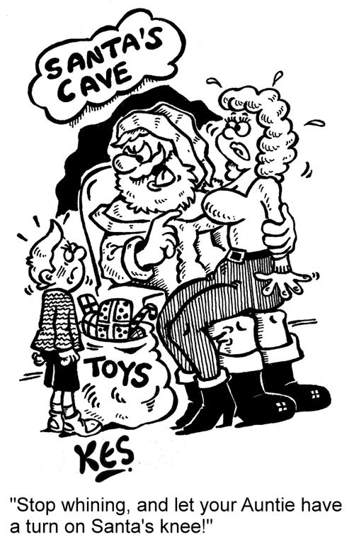 'Stop whining, and let your Auntie have a turn on Santa's knee!'