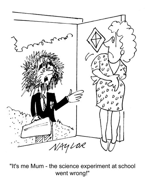 'It's me Mum - the science experiment at school went wrong!'