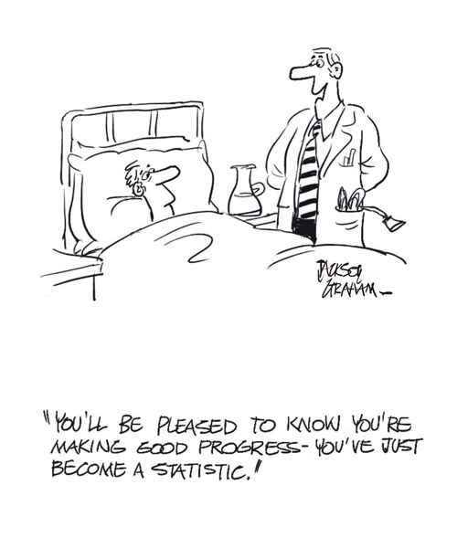 "You'll be pleased to know you're making good progress - you've just become a statistic."