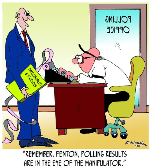 'Remember, Fenton, polling results are in the eye of the manipulator.'