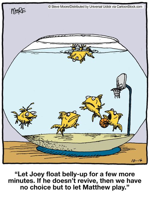 'Let Joey float belly-up for a few more minutes. If he doesn't revive, then we have no choice but to let Matthew play.'