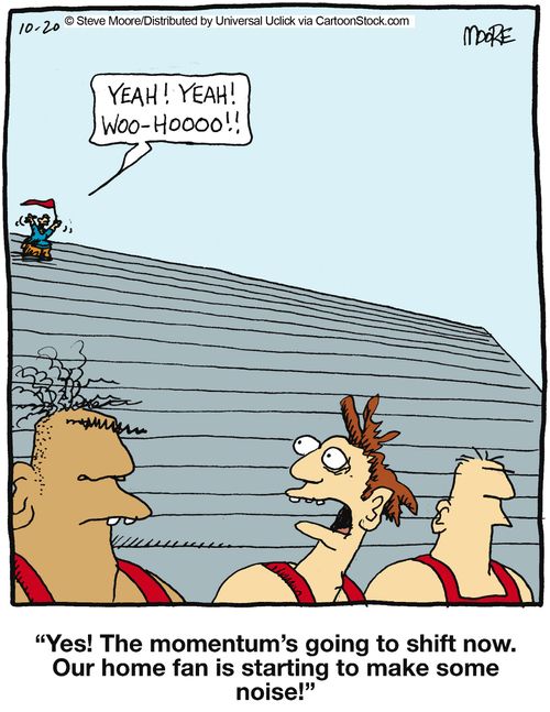 'Yes! The momentum's going to shift now. Our home fan is starting to make some noise!'