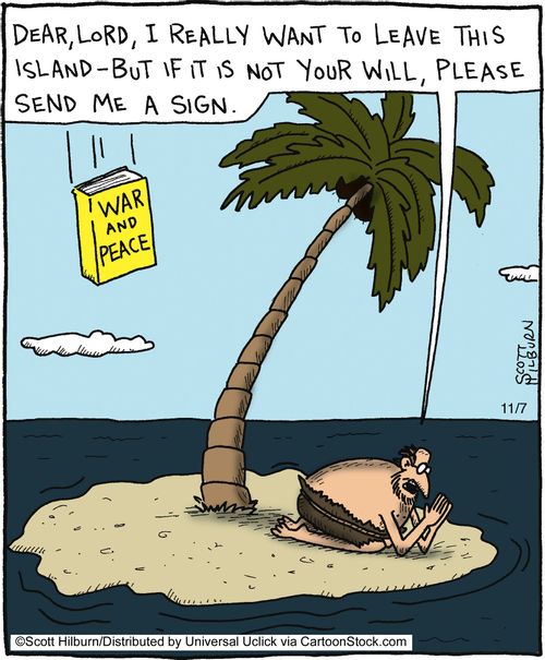 'Dear Lord, I really want to leave this island, but if it is your will, please send me a sign.'