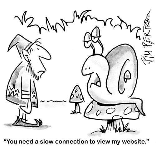 "You need a slow connection to view my website."