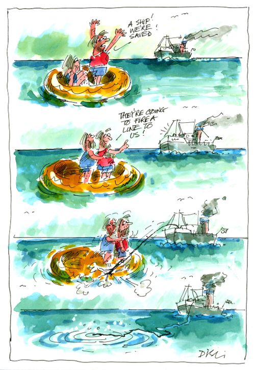 'A ship! We're saved!'