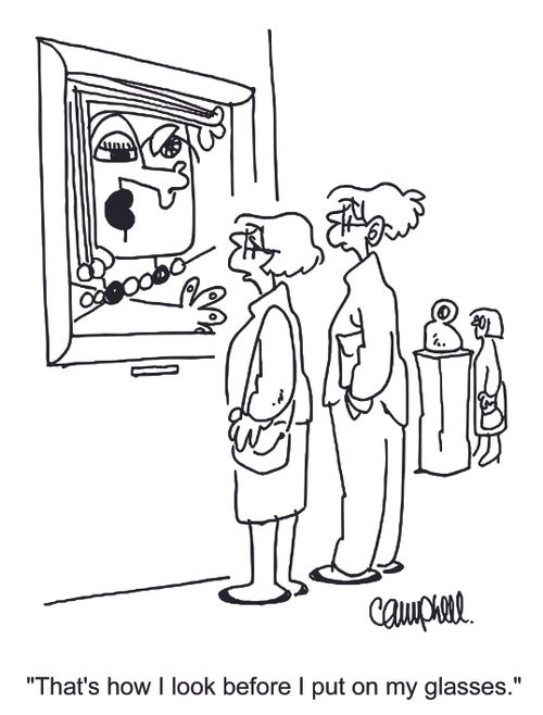 'That's how I look before I put on my glasses.'