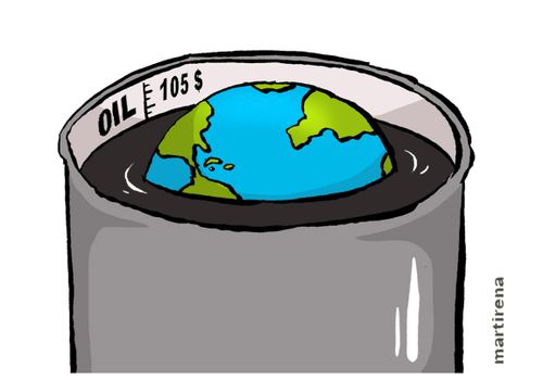 Oil prices exceeding 105 dollars a barrel.
