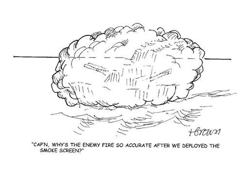 'Cap'n, why's the enemy fire so accurate after we deployed the smoke screen?'