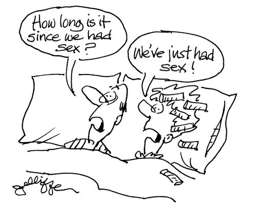 'How long is it since we've had sex?'