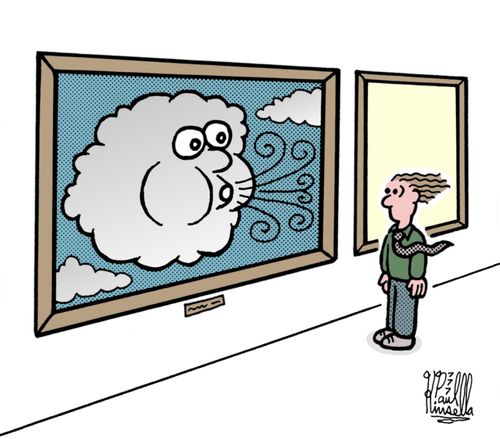 A painting of the wind that actually creates a breeze.
