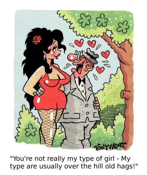 'You're not really my type of girl - My type are usually over the hill old hags!'