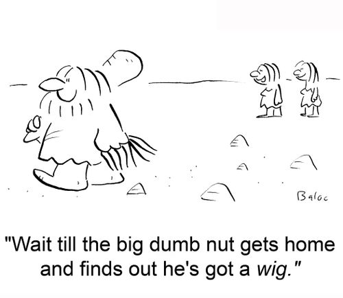 'Wait till the big dumb nut gets home and finds out he's got a wig.'