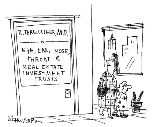 Eye, ear, nose, throat & real estate investment trusts.
