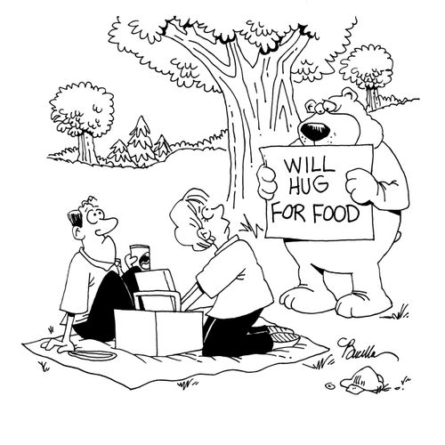 Will Hug For Food.