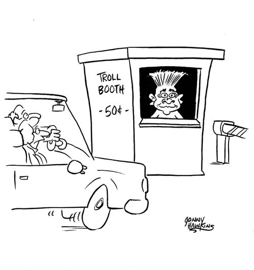 Man sees troll in Troll Booth.