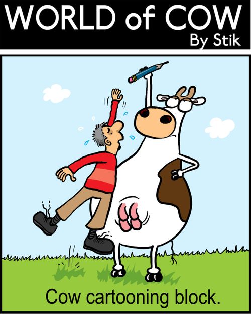 Cow cartooning block.