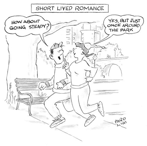 A short lived romance: 'Yes, but just once around the park.'