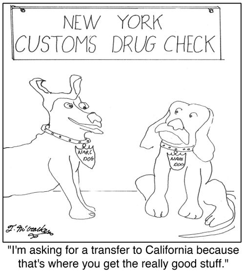 'I'm asking for a transfer to California because that's where you get the really good stuff.'