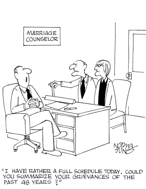 'I have rather a full schedule today. Could you summarize your grievances of the past 48 years?'