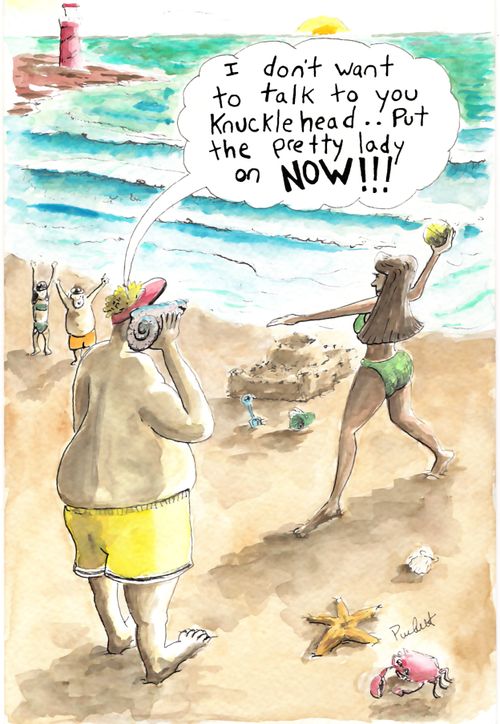 'I don't want to talk to you, knucklehead.Put the pretty lady on NOW!'