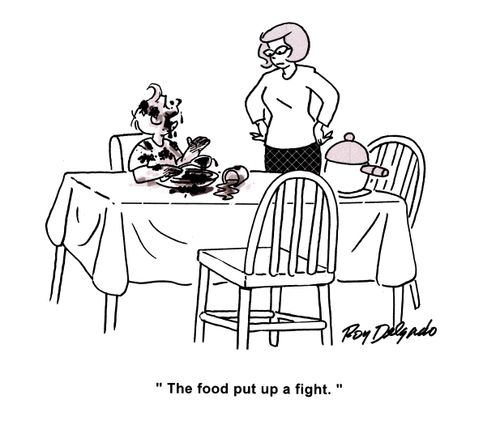 'The food put up a fight.'