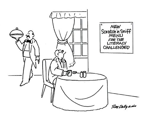 'New scratch n' sniff menu for the literacy challenged.'