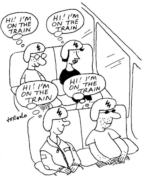 'The E.S.P. phone: "Hi! I'm on the train."