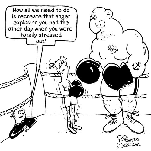 "...recreate that anger explosion at work when you were stressed out...."