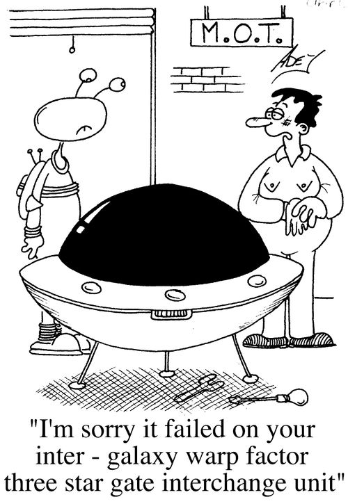 "I'm sorry it failed on your inter-gala warp factor three star gate interchange unit"
