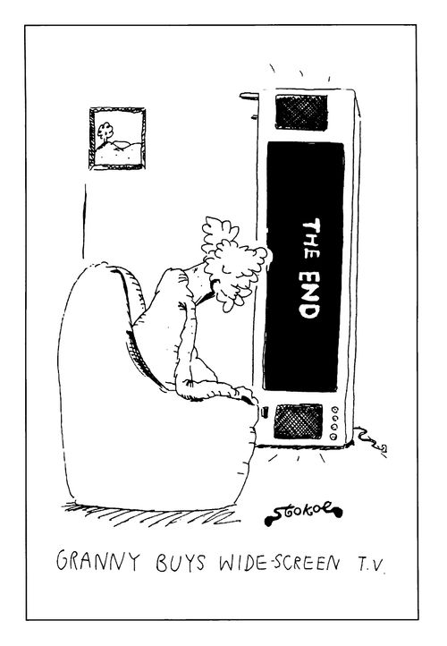 'Granny buys wide-screen TV'