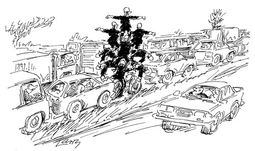 White Helmets in a Traffic Jam