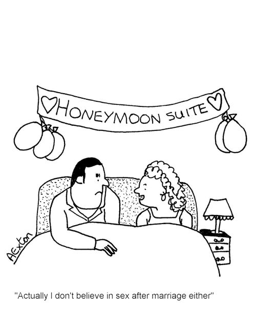 'Actually I don't believe in sex after marriage either'