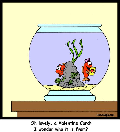 'Oh lovely, a Valentine Card: I wonder who it is from?'