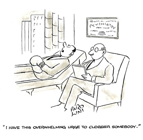'I have this overwhelming urge to clobber somebody.'