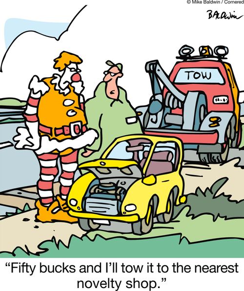 "Fifty bucks and I'll tow it to the nearest novelty shop."