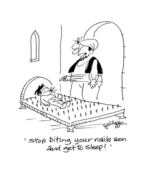 'Stop biting your nails son and get to sleep!'