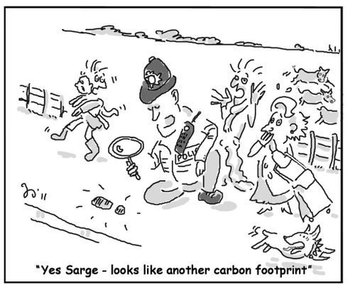 'Yes Sarge - looks like another carbon footprint'