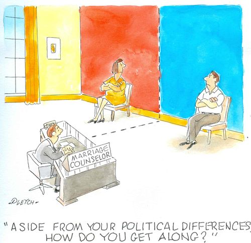 'Aside from your political differences, how do you get along?'