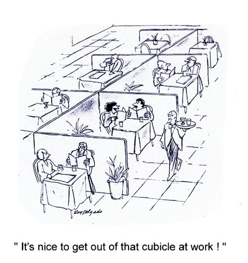 'It's nice to get out of that cubicle at work!'