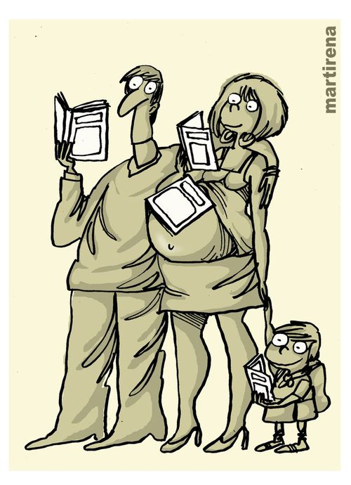 Reading in the family.