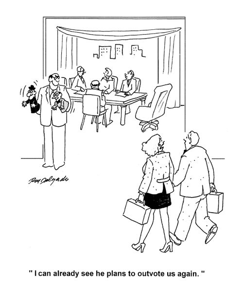 'I can already see he plans to outvote us again.'